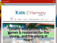 Tablet Screenshot of kidsinharmonystore.com